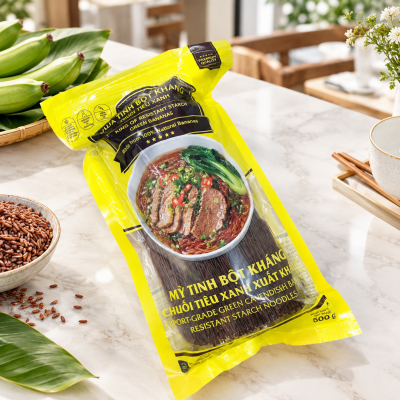 Mỳ tinh bột kháng chuối tiêu xanh (Còn hàng)