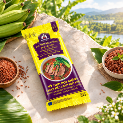 Mỳ tinh bột kháng chuối tiêu xanh (Còn hàng)